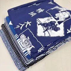 メンズ 綿浴衣 5着 浴衣まとめ売り リメイク材料 m-1423