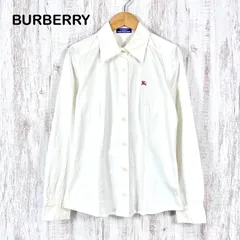 BURBERRY BLUE LABEL バーバリーブルーレーベル ホースロゴ刺繡 ストレッチ ロングスリーブ シャツ ホワイト ピンク レディース 長袖 トップスのサムネイル