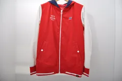 中古 レディース ニューバランスゴルフ New Balance golf ブルゾン 2(L) 赤 レッド 長袖ダブルジップ メッシュ裏地