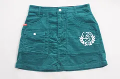 中古 レディース ルコックスポルティフ le coq sportif スカート 7号 緑 グリーン ベロア調 ストレッチ 秋冬のサムネイル