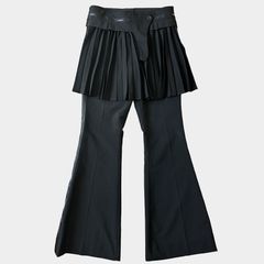 2021SS sacai プリーツスカートドッキングフレアパンツ ブラック