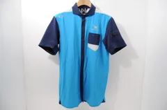 中古 メンズ オークリー OAKLEY 半袖シャツ L 紺×水色×グレー  ストレッチ