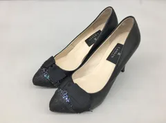 ランバンコレクション LANVIN COLLECTION レディース 22 1/2 パンプス ブラック 日本製 リボン ハイヒール 2508LR037