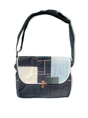 ヴィンテージ デニムパッチ リワーク メッセンジャー バッグ