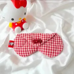 （予約配送）輸入ハローキティ ハート CHECK ファブリック キルト メガネ サングラス ケース