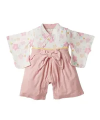 [ニッセン] ベビー用ロンパース・カバーオール 袴風カバーオール・ツーウェイオール（ベビー服・子供服 男の子・女の子） チェリーピンク 70