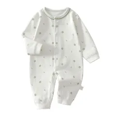 Baby nest ベビー服 綿100% ロンパース カバーオール 肌着 パジャマ 新生児 男の子 女の子 男女兼用 出産祝い ギフト グリン 73 6-9ヶ月