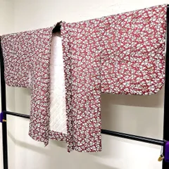 羽織　洗える着物　花模様　身丈79　裄65　着物　035tz