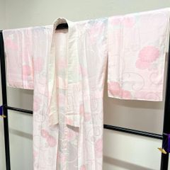 振袖襦袢 長襦袢 絞り 袷 花 身丈133 裄62.5 正絹 着物 062tz - メルカリ