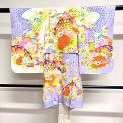 子供用着物　洗える着物　七五三　金駒刺繍　身丈82　裄43　着物　036tz