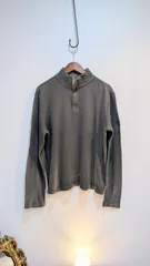 US古着　コットン　シャツ　コットン ロングスリーブ シャツ　Lサイズ　BANANA REPUBLIC　カーキ　ロンTのサムネイル