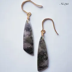 No.795✨天然石✨ パープルモスアゲートの一粒ピアス　イヤリング