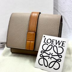 MZ04 ロエベ 美品 アナグラム トライフォールドウォレット 3つ折り財布 
