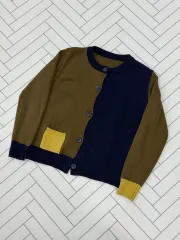 レディース free バイカラー かわいい 春 ニットカーディガン