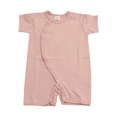 [chil2] ロンパース カバーオール 半袖 新生児 ベビー服 無地 男の子 女の子 ユニ 子供服 赤ちゃん 前開き 全開き 半そで 天竺 綿100% 春夏服 14550281-60-70SP