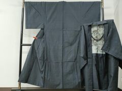 髑髏 骸骨 ドクロ コウモリ 蝙蝠 着物 ハロウィン 蜘蛛の巣 蜘蛛 野