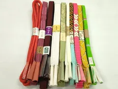 平和屋着物●和装小物　帯締め10本セット　高麗組　冠組　奈良組　草木染　金糸　逸品　未使用　CABF7272ju