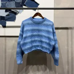 (95) H&M エイチ・アンド・エム レディース カジュアル ストリート クロップド ストライプ ニット