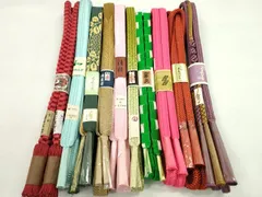 平和屋着物●和装小物　帯締め10本セット　高麗組　笹浪組　御岳組　堅牢草木染　金糸　逸品　未使用　CABF7280ju