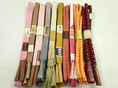 平和屋着物●和装小物　帯締め10本セット　高麗組　唐組　御岳組　丸組　草木染　金糸　逸品　未使用　CABF7282ju