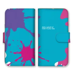 iPhone12 mini  ケース 手帳型 アイフォン12 ミニ スマホケース 携帯ケース インク ペイント ペンキ スプラッシュ パンク 落書き かっこいい おしゃれ カラー01