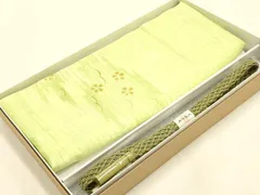 平和屋着物＊夏物　和装小物　帯締め・帯揚げセット　芝花文　レース組　平組　正絹　逸品　未使用　AABH6735ay