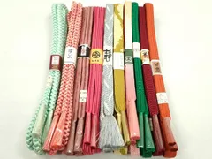 平和屋着物●和装小物　帯締め10本セット　高麗組　畝打組　高島屋扱い　松坂屋扱い　金糸　逸品　未使用　CABF7310ju
