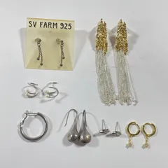 ★ シルバーアクセサリー シルバーピアス  アソート 7点 まとめ 片耳ピアス1点含む フープ ロング スタッド ピアス 現状品