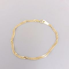 美品】k24 ブレスレット チェーン ブレスレット 18㎝ 24金 1.82g 
