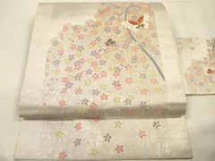 平和屋着物＊夏物　九寸名古屋帯　稲穂　金銀糸　正絹　逸品　DABA0134cm 平和屋着物＊夏物 九寸名古屋帯 草花文 金銀糸 正絹 逸品 DABD6567cmの