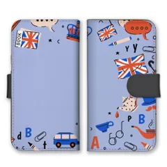 iPhone14ProMax ケース 手帳型 アイフォン14 プロマックス スマホケース 携帯ケース ロンドン イラスト イギリス 英国 海外 おしゃれ かわいい 国旗 カラー03