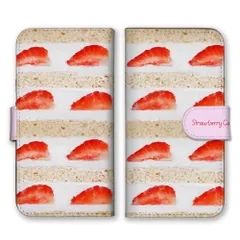 AQUOS sense7 SH-53C SHG10 ケース 手帳型 アクオスセンス7 スマホケース 携帯ケース ショートケーキ ケーキ イチゴ 苺 断面 スイーツ 可愛い かわいい オシャレ おしゃれ カラー01