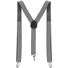 【新品】 [uxcell] サスペンダー Y型 調整可能 男女兼用 弾性 レディース メンズ ブラック 0