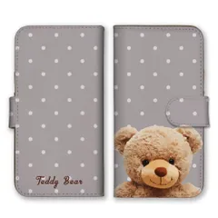 iPhone15Pro  ケース 手帳型 iPhone15 プロ スマホケース 携帯ケース テディベア ぬいぐるみ くま クマちゃん 水玉 ドット柄 かわいい おしゃれ カラー03