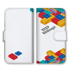 AQUOS R10 SH-51F ケース 手帳型 アクオス R10 スマホケース 携帯ケース ブロック ブロック柄 カラフル おもしろ おしゃれ キープ おもちゃ たのしい カラー01