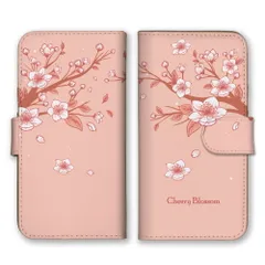 Galaxy A52 5G SC-53B ケース 手帳型 ギャラクシーA52 スマホケース 携帯ケース 桜 サクラ さくら チェリーブロッサム 春 ピンク かわいい イラスト カラー01
