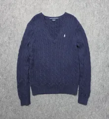 ポロラルフローレン スポーツ ケーブル編み Vネック ニット XL