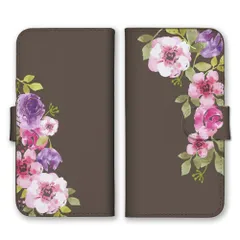 iPhone15 ケース 手帳型 iPhone 15 スマホケース 携帯ケース ポピー アネモネ バラ 薔薇 花柄 かわいい 可愛い  紫 ピンク カラー03