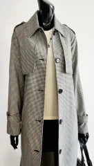 スモールチェック柄ロングトレンチコート
