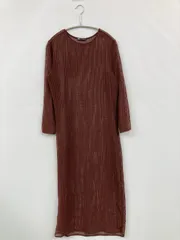 ZARA ザラ ワンピース S/M ブラウン 無地 長袖 ロング・マキシ丈