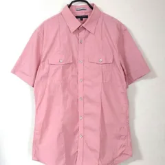 バナナリパブリック 半袖シャツ M ピンク チェック メンズ 古着