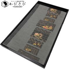 袋帯 菱形に四季の花柄模様 松 鳥 金色 金糸 O-4932 - メルカリ