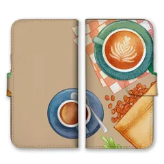 nubia S 5G ケース 手帳型 ヌビア S スマホケース 携帯ケース コーヒー 珈琲 カフェ 喫茶店 コーヒー豆 ブラウン おしゃれ ラテアート カラー02