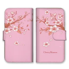 らくらくスマホ F-42A  ケース 手帳型  スマホケース 携帯ケース 桜 サクラ さくら チェリーブロッサム 春 ピンク かわいい イラスト カラー03