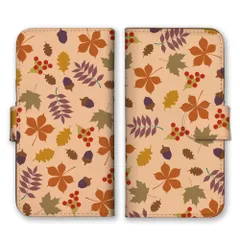 BASIO active2 SHG12 ケース 手帳型 ベイシオ アクティブ2 スマホケース 携帯ケース 秋 あき 紅葉 もみじ イチョウ どんぐり ドングリ オータム ボタニカル オレンジ カラー02