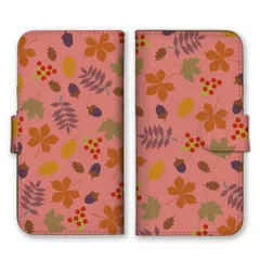 BASIO active2 SHG12 ケース 手帳型 ベイシオ アクティブ2 スマホケース 携帯ケース 秋 あき 紅葉 もみじ イチョウ どんぐり ドングリ オータム ボタニカル オレンジ カラー03