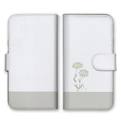 シンプルスマホ5 A001SH  ケース 手帳型  スマホケース 携帯ケース 花 はな フラワー デイジー イラスト シンプル おしゃれ 韓国 パステルカラー カラー01