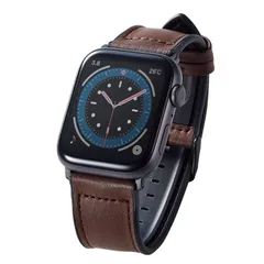 特価商品 エレコム Apple Watch (アップルウォッチ) バンド 49mm 45mm 44mm 42mm レザー 革 TPU [装着感の高さと蒸れにくさを両立] 【Apple Watch Series Ultra/8/7/SE2/SE/6/5/4/3/