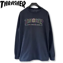 【希少】90s THRASHER ロンT サンフランシスコ ケーブルカー ロゴ 黒 スラッシャーのサムネイル
