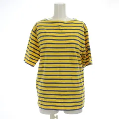 セントジェームス SAINT JAMES カットソー M 黄 青 ボーダー柄 ボートネック 半袖 /JP
